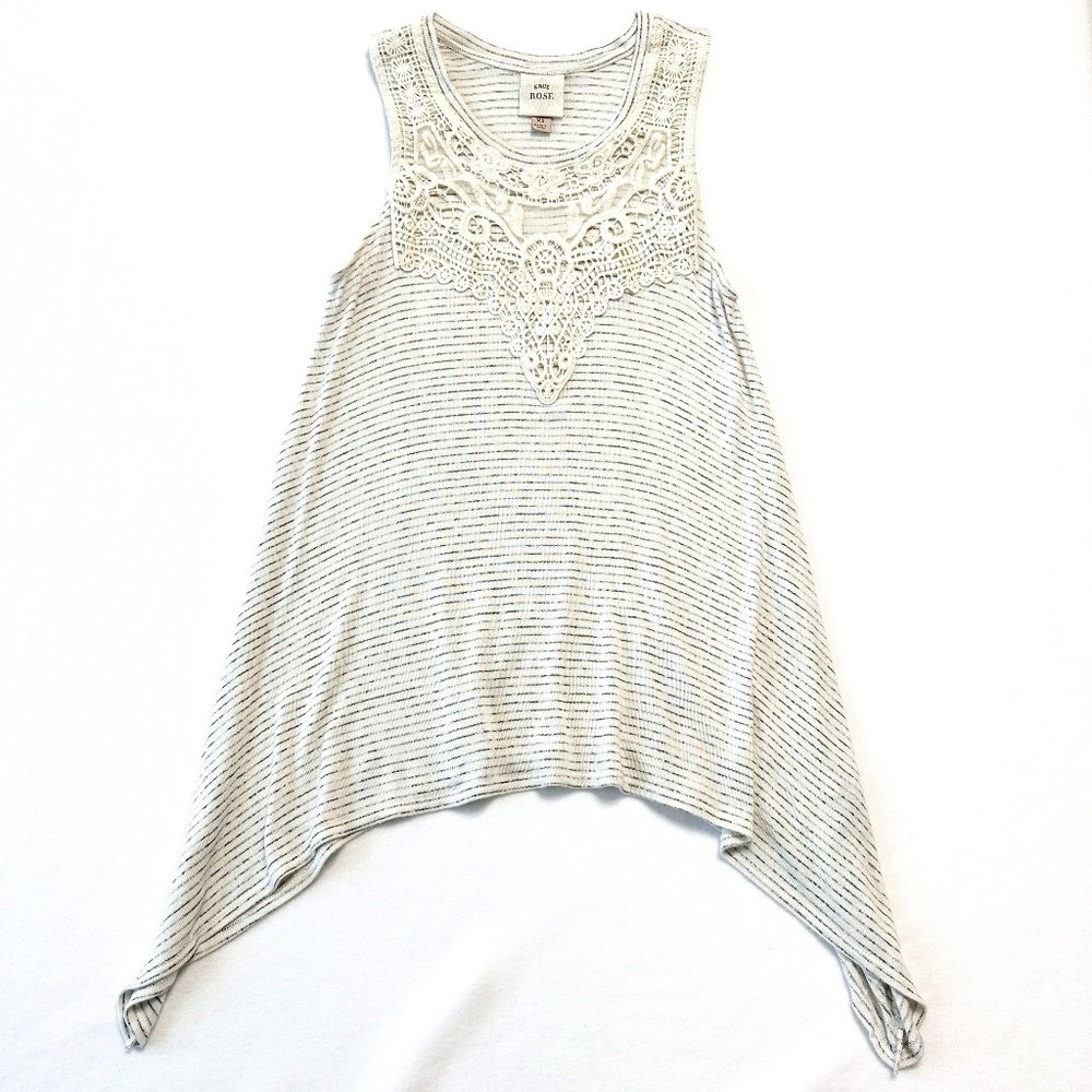 Target Knox Rose Tank Top Women’s Size XS Striped Crochet Detail